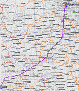 Карта маршрута Москва-Киев